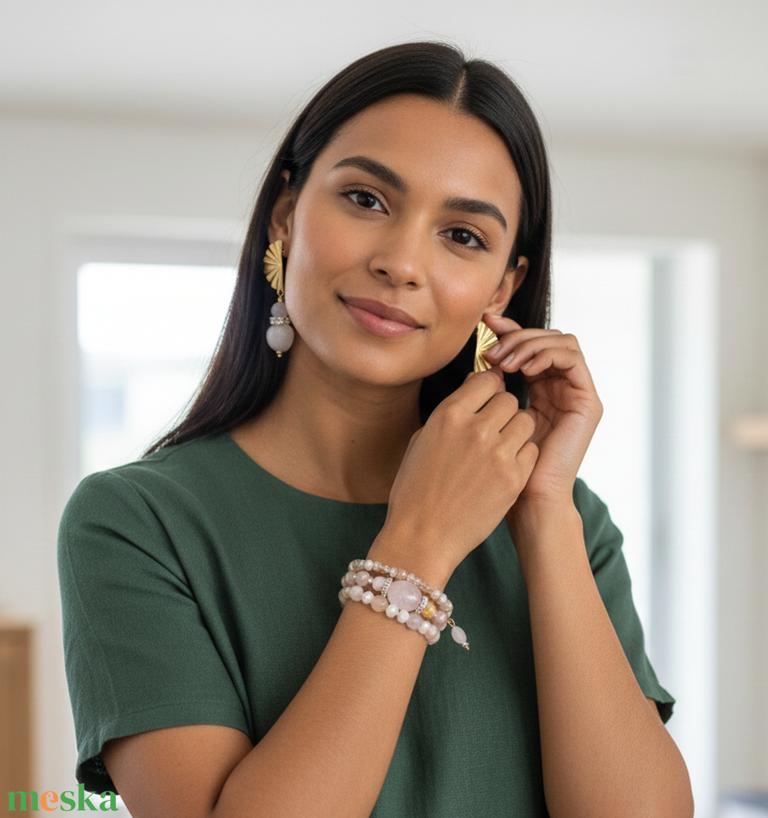 Pasztell Álom � Rózsakvarc és Kristály Többsoros Ékszerszett - ékszer - ékszerszett - Meska.hu