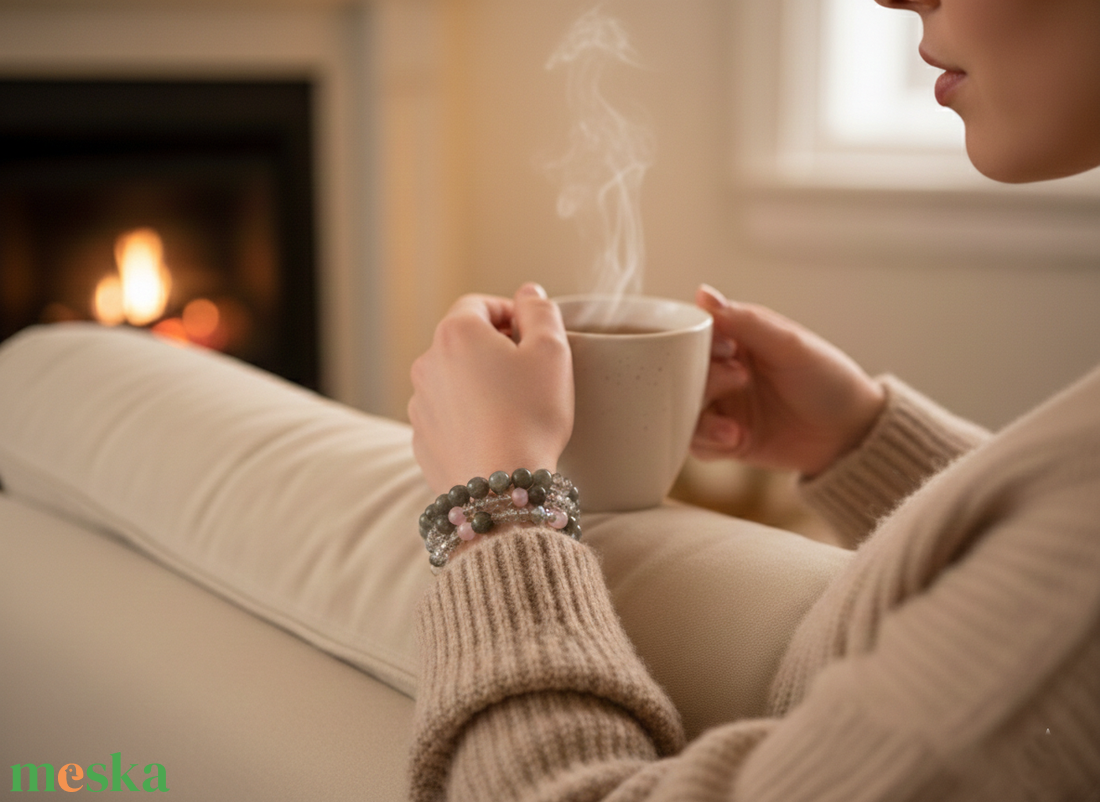 Misztikus Labradorit varázs � Rózsaszín acháttal és kristályokkal díszített háromsoros karkötő - ékszer - karkötő - ásványkarkötő - Meska.hu