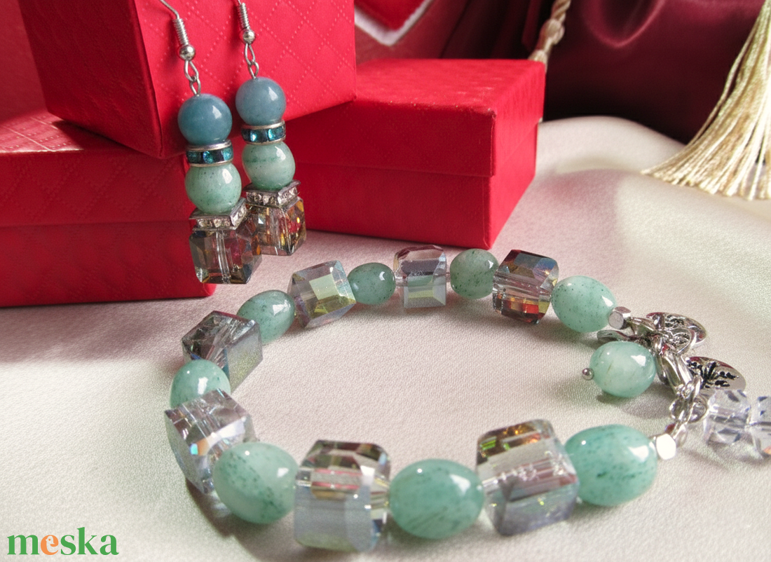 Zöld Aventurin Energiája � Rozsdamentes Acél Ékszer Szett � Ajándék, Ami Örökké Tart - ékszer - ékszerszett - Meska.hu