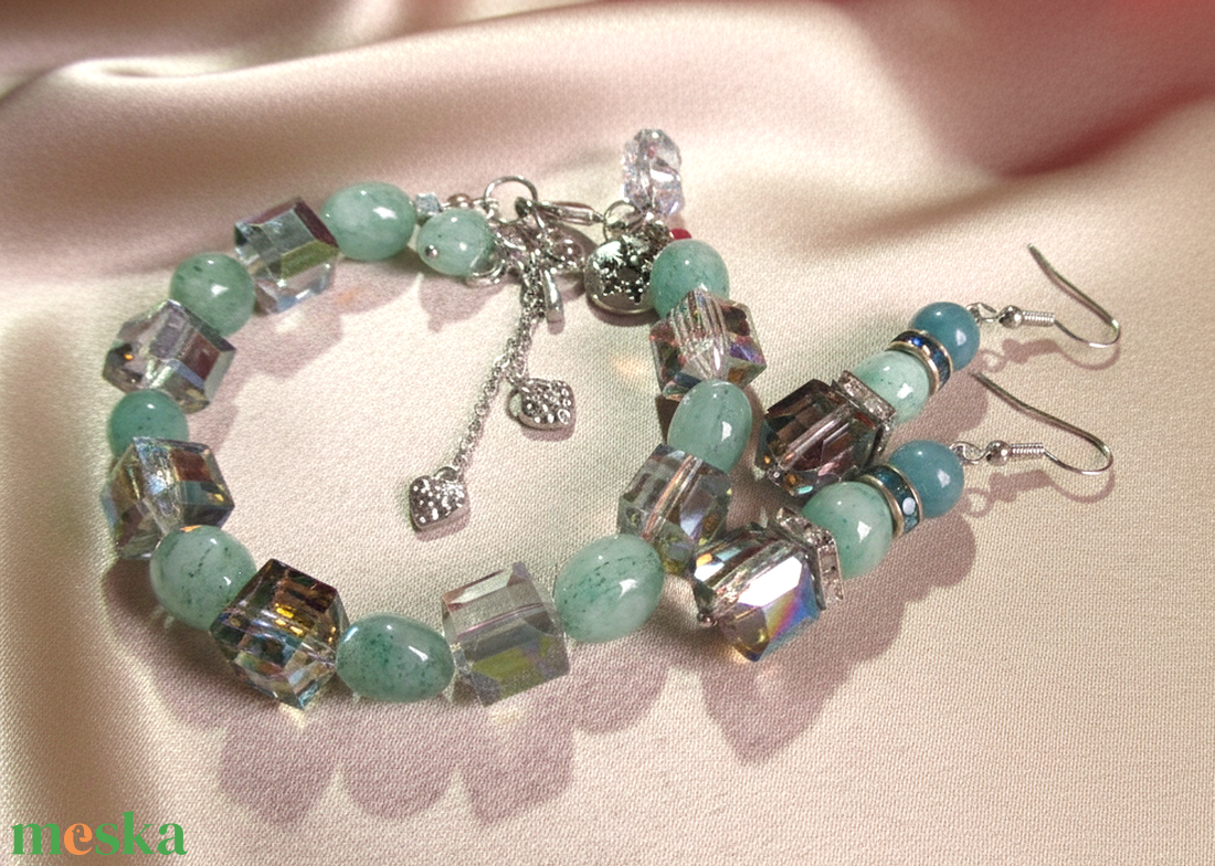 Zöld Aventurin Energiája � Rozsdamentes Acél Ékszer Szett � Ajándék, Ami Örökké Tart - ékszer - ékszerszett - Meska.hu