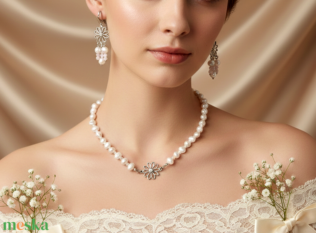 Vintage Álom � Kézzel Készült Virágos Ékszerkompozíció - ékszer - ékszerszett - Meska.hu