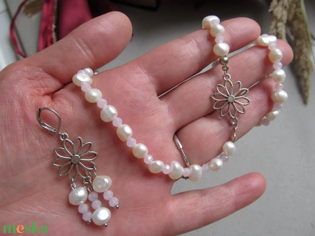 Vintage Álom � Kézzel Készült Virágos Ékszerkompozíció - ékszer - ékszerszett - Meska.hu