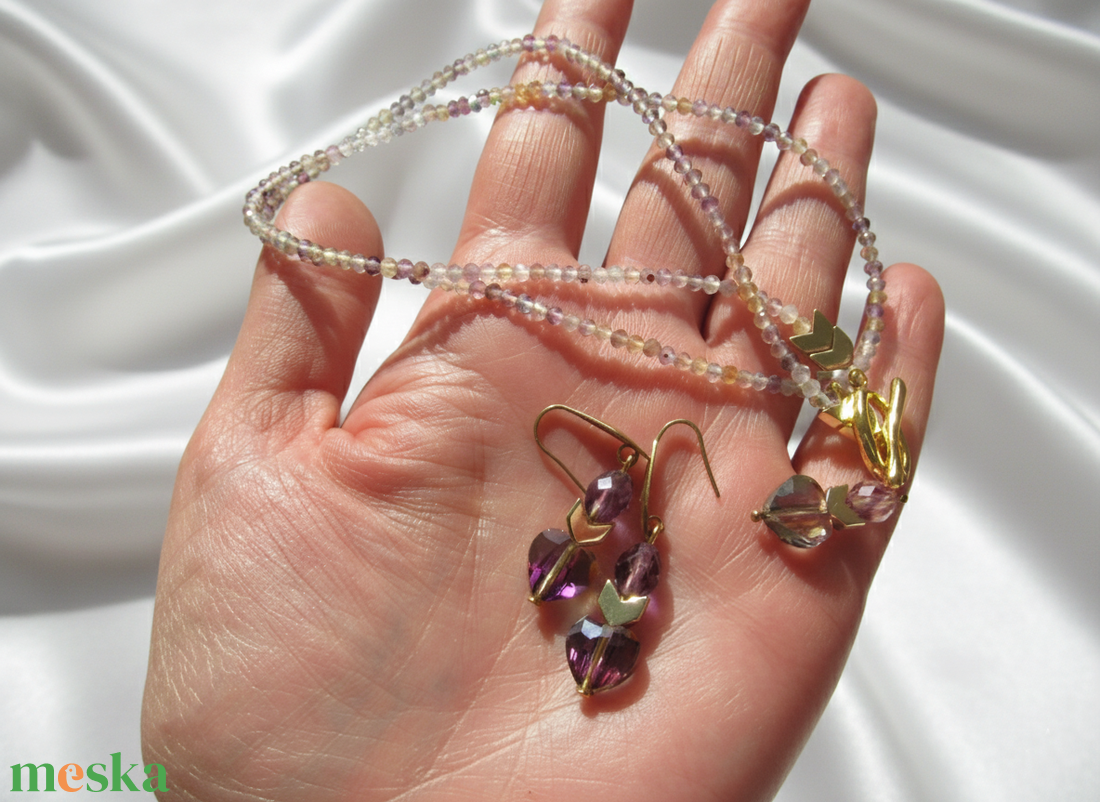 Lélekegyensúly � Különleges Fluorit és Hematit Ékszerek Ajándék Dísztasakban - ékszer - ékszerszett - Meska.hu