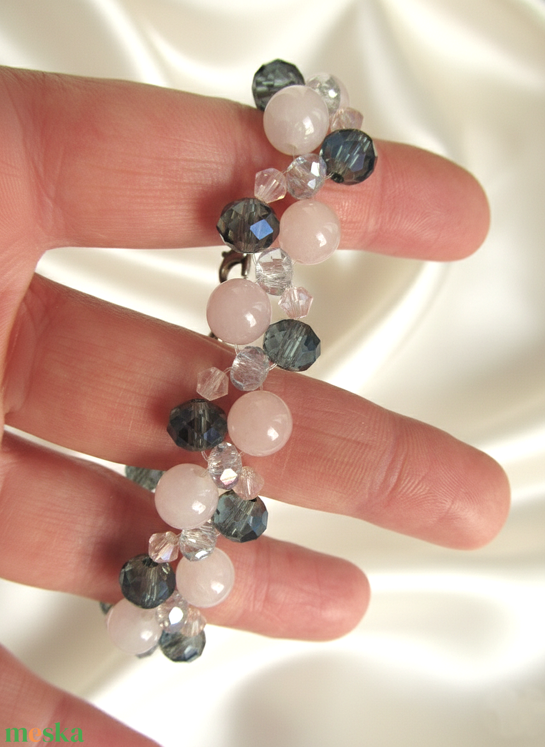 Romantikus Rózsakvarc Ásvány Karkötő � A Szeretet és Nyugalom Ékszere - ékszer - karkötő - ásványkarkötő - Meska.hu