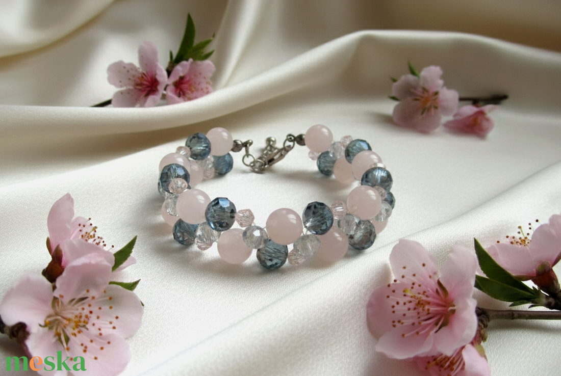 Romantikus Rózsakvarc Ásvány Karkötő � A Szeretet és Nyugalom Ékszere - ékszer - karkötő - ásványkarkötő - Meska.hu