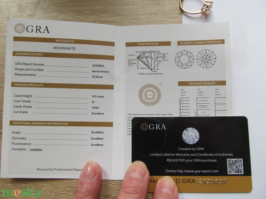 Ragyogó Elegancia �Eljegyz�si gy�rű  Állítható Moissanite Gyűrű Arannyal Futtatott Ezüsttel (4 Karát) - ékszer - gyűrű - szoliter gyűrű - Meska.hu