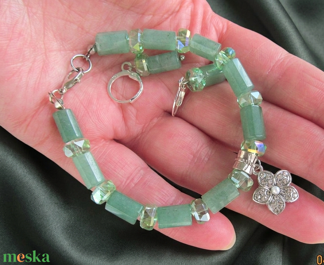 Tavaszi Harmat és Szerencse � Aventurin Ékszerszett - ékszer - karkötő - ásványkarkötő - Meska.hu