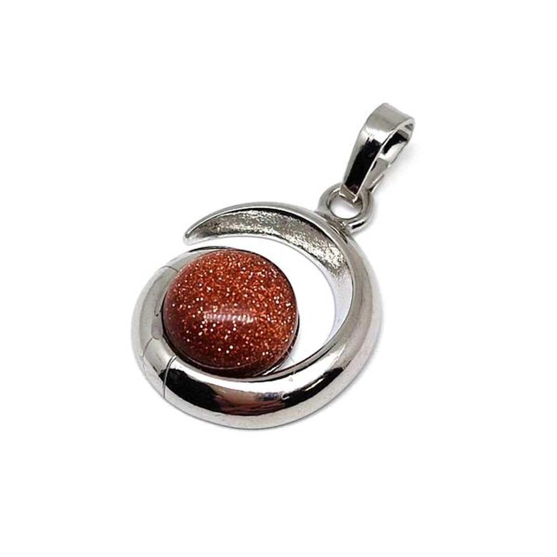 Spirál medál fém Goldstone vörös 2cm - ékszer - nyaklánc - medál - Meska.hu