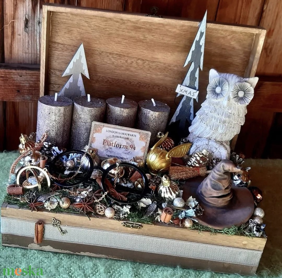 Harry Potter adventi ládika - karácsony - adventi díszek - adventi asztaldísz - Meska.hu