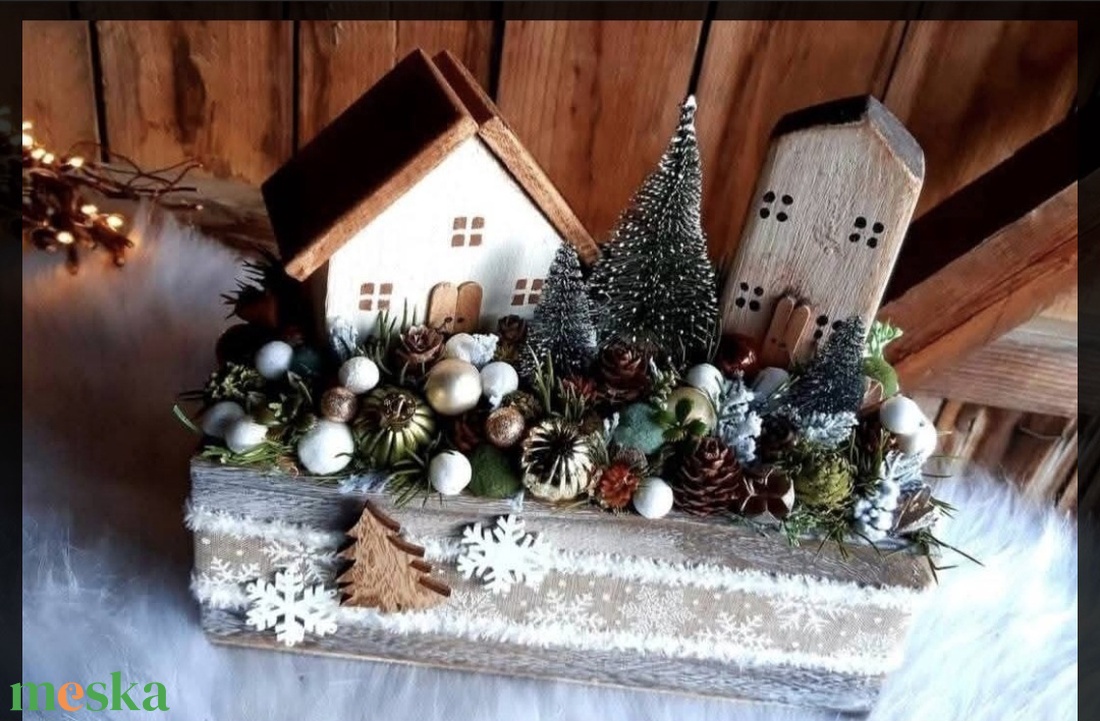 Házikós dekor - karácsony - karácsonyi lakásdekoráció - ünnepi asztaldekoráció - Meska.hu