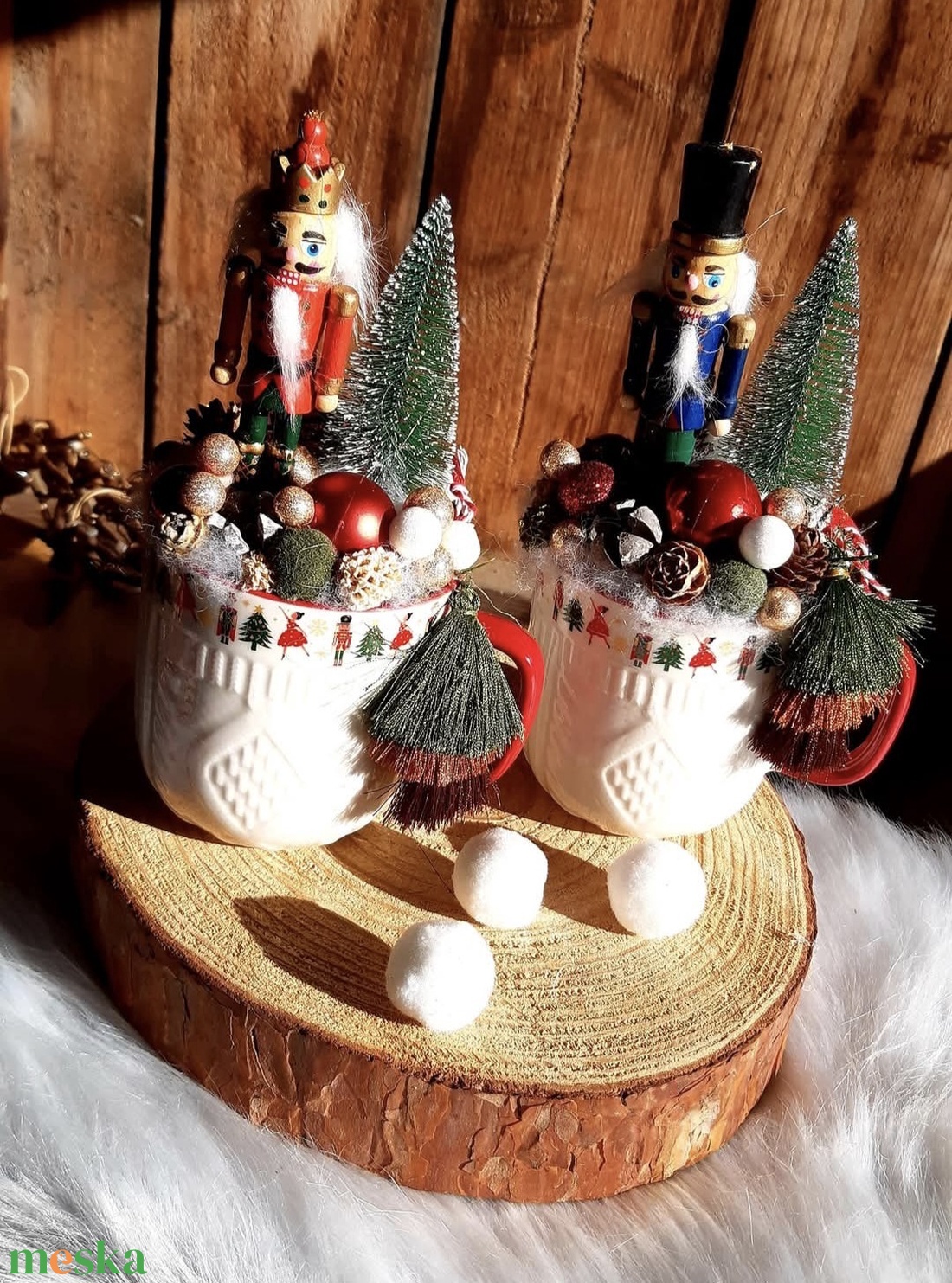 Bögrés karácsonyi dekor - karácsony - adventi díszek - adventi asztaldísz - Meska.hu