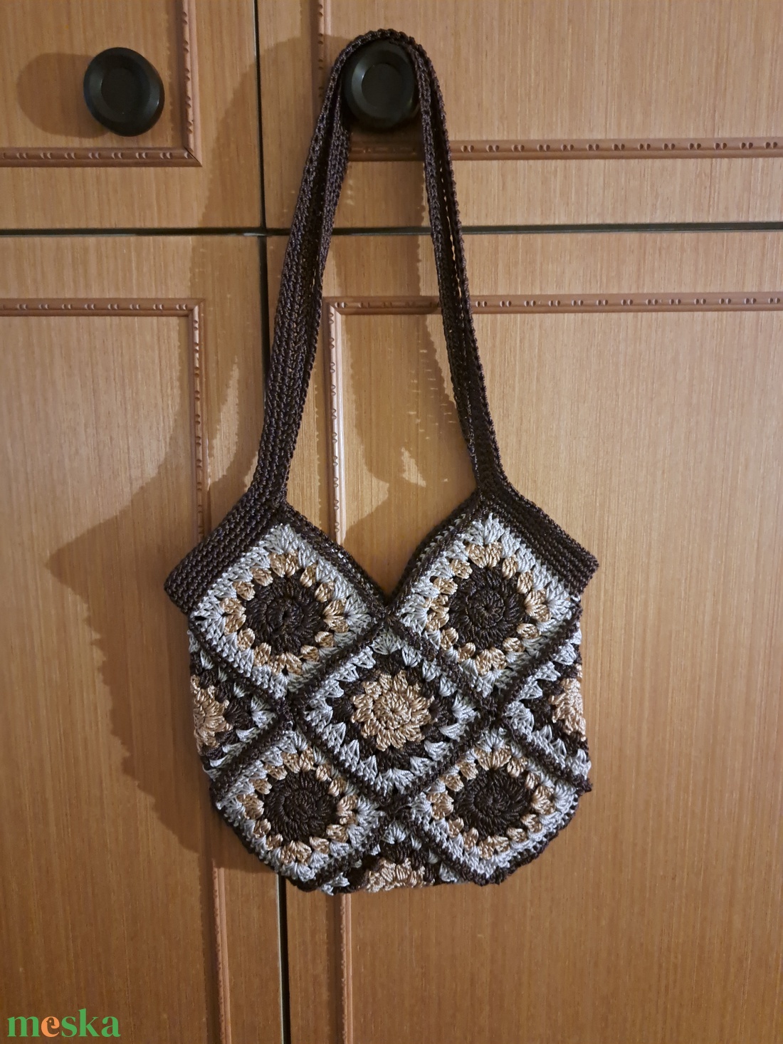 Horgolt szatyor - táska & tok - bevásárlás & shopper táska - kenyeres zsák - Meska.hu