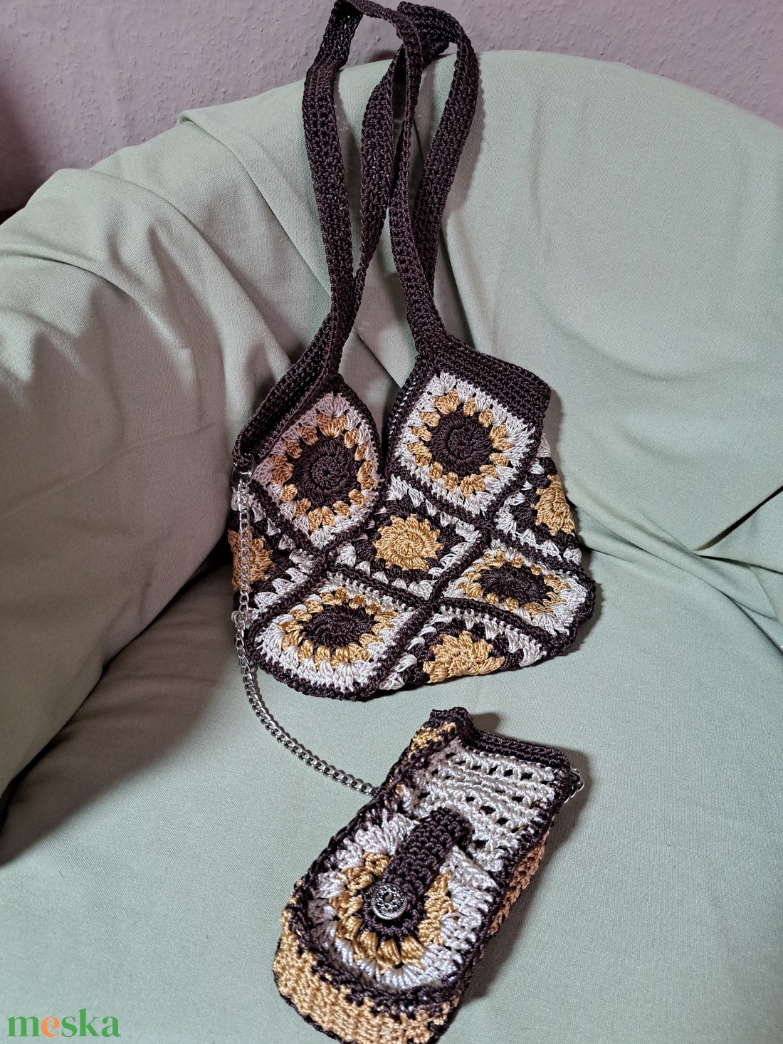 Horgolt szatyor - táska & tok - bevásárlás & shopper táska - kenyeres zsák - Meska.hu