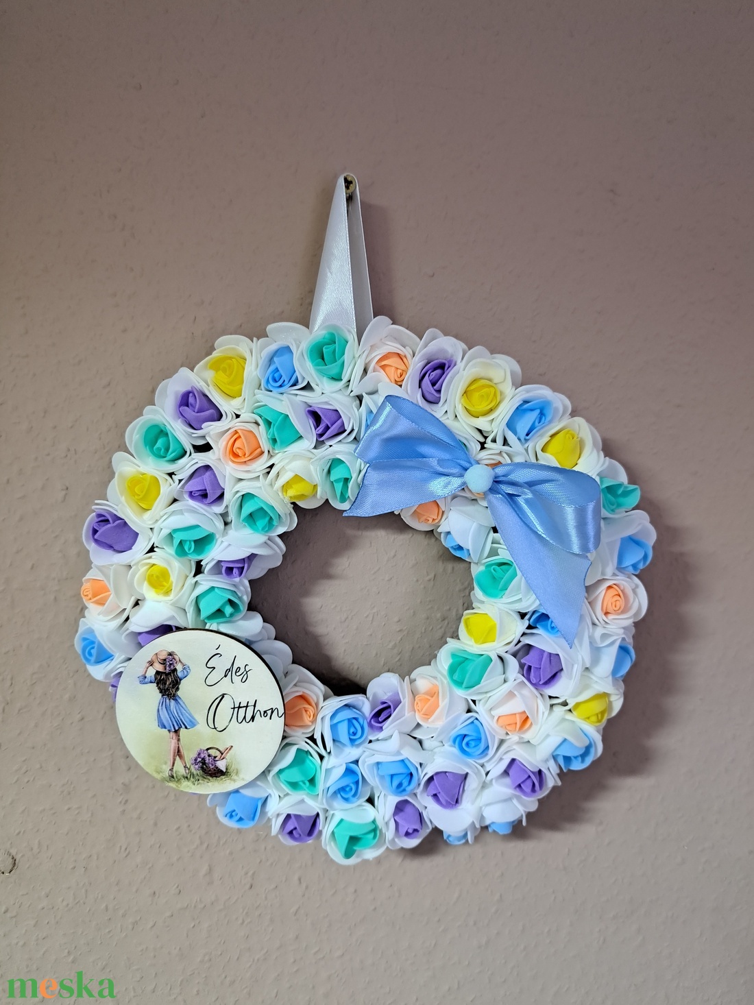 Tavaszi kopogtató - otthon & életmód - dekoráció - ajtó- és ablak dekoráció - ajtódísz & kopogtató - Meska.hu