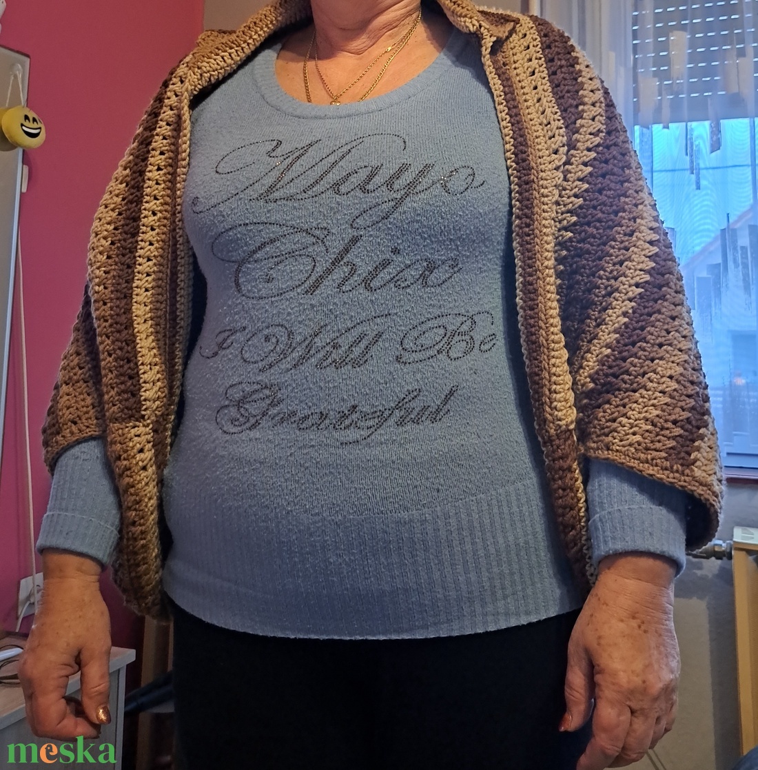 Horgolt kardigán - ruha & divat - női ruha - mellény - Meska.hu