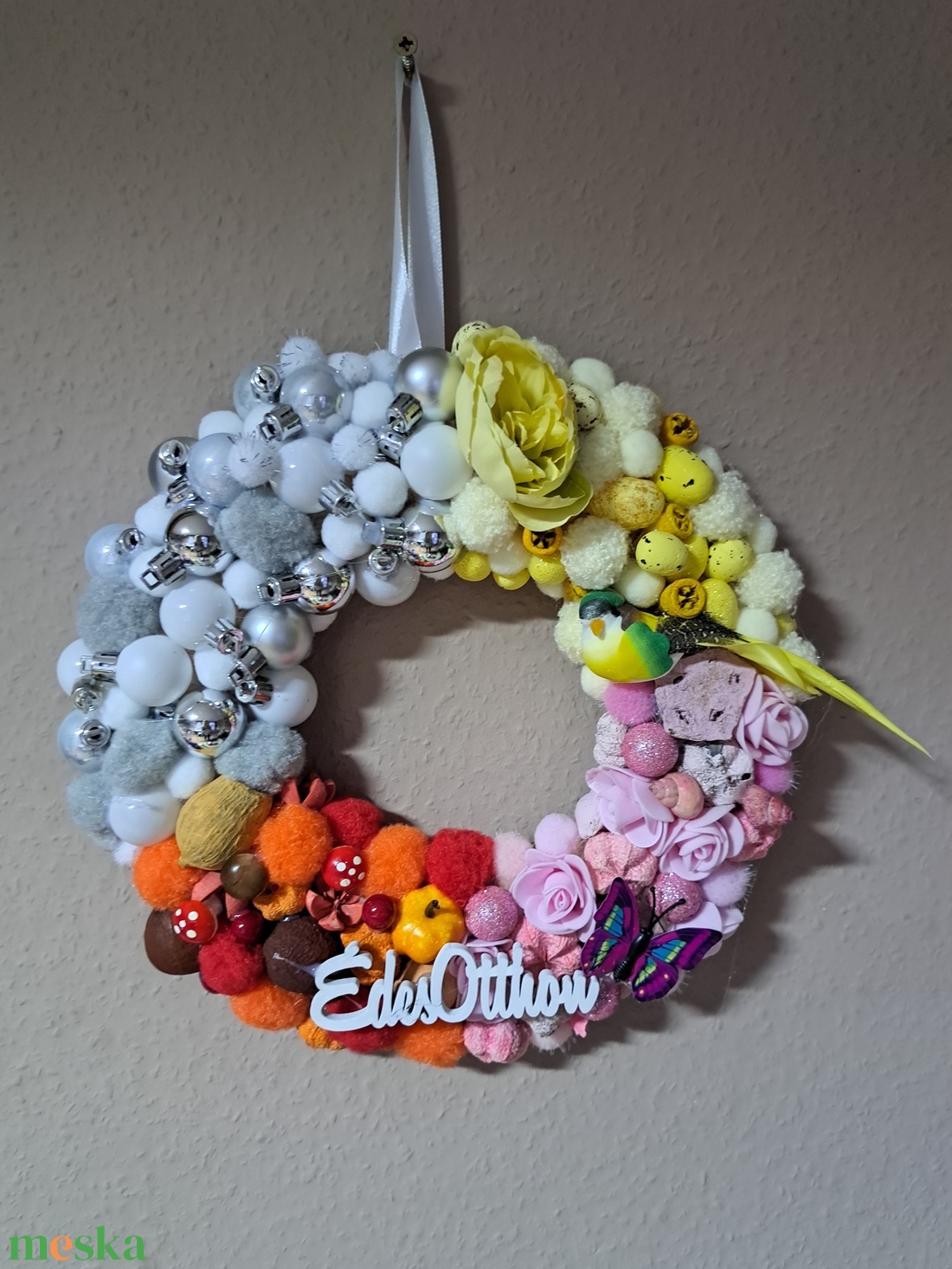 Négy évszak kopogtató - otthon & életmód - dekoráció - ajtó- és ablak dekoráció - ajtódísz & kopogtató - Meska.hu