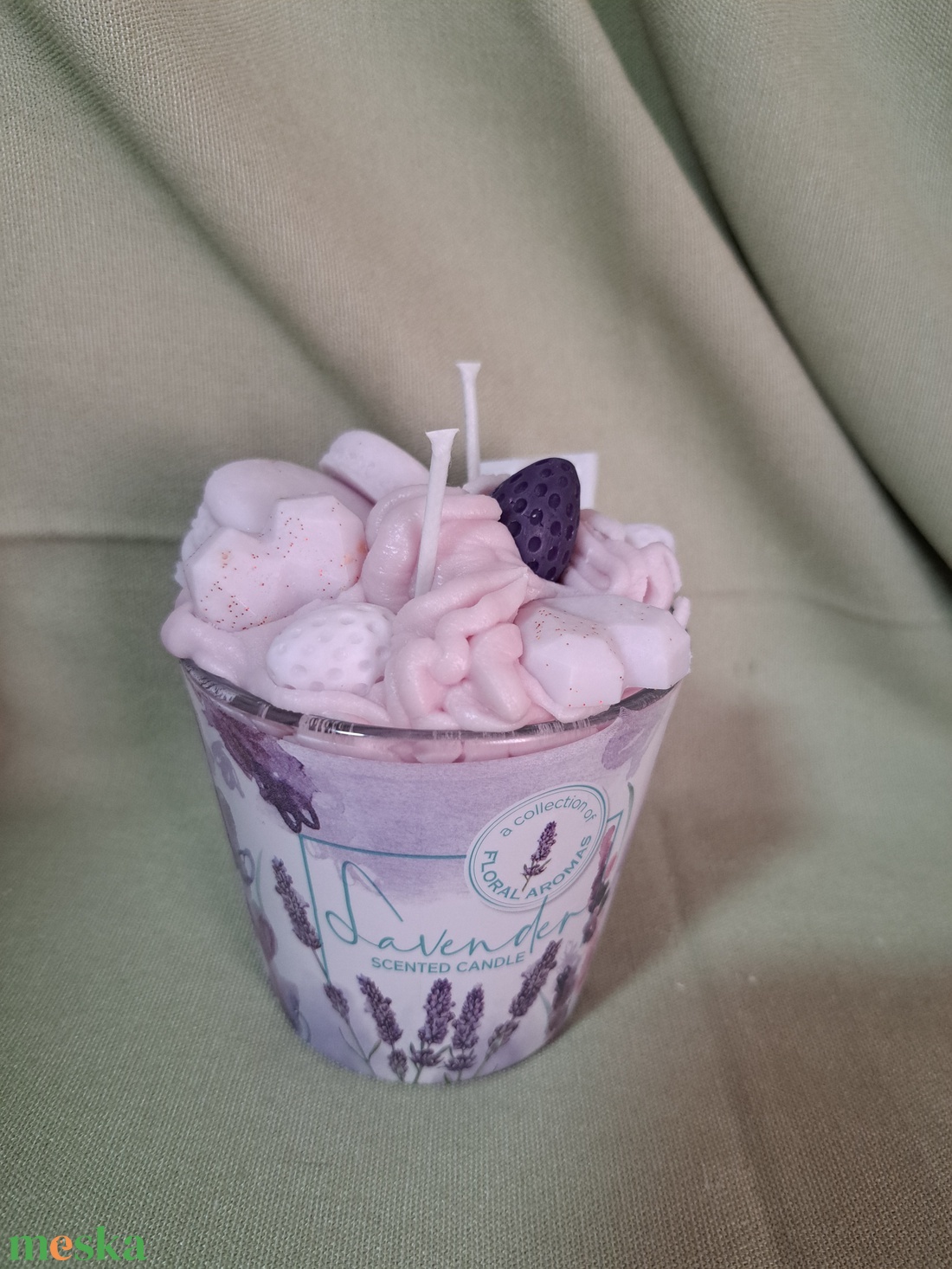 Levendulás gyertya - kellékek & szerszámok - vegyes alapanyag - gyertya alapanyag - szójaviasz gyertya alapanyag - Meska.hu