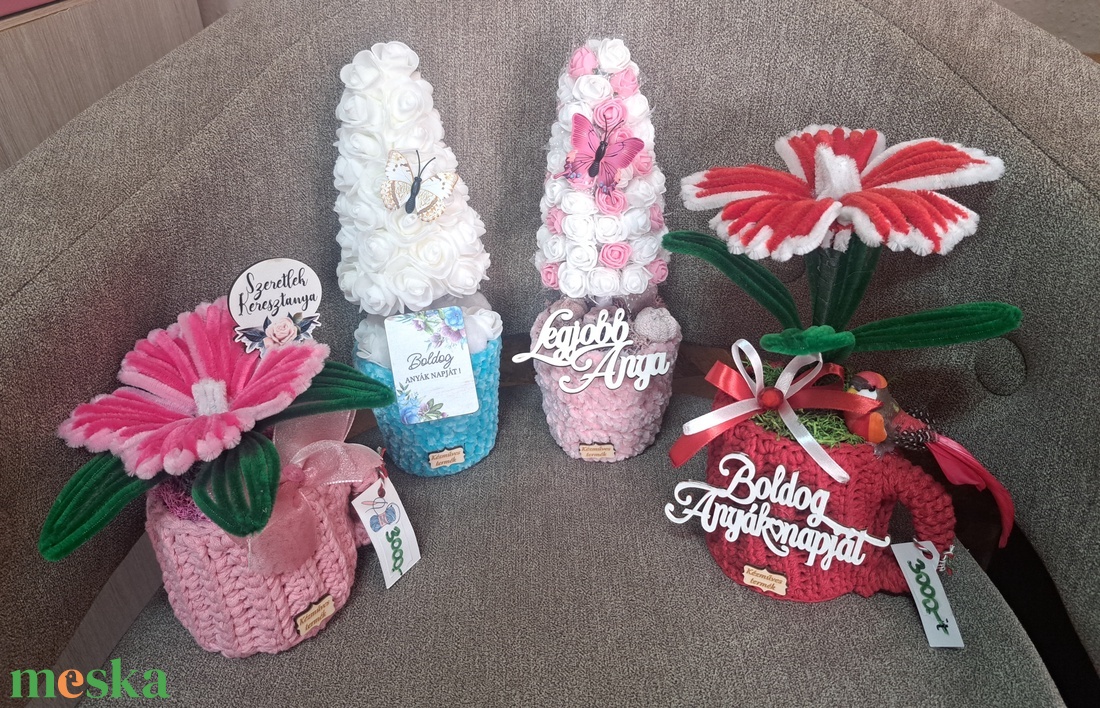 Anyák napi asztaldíszek - otthon & életmód - dekoráció - asztal és polc dekoráció - asztaldísz - Meska.hu