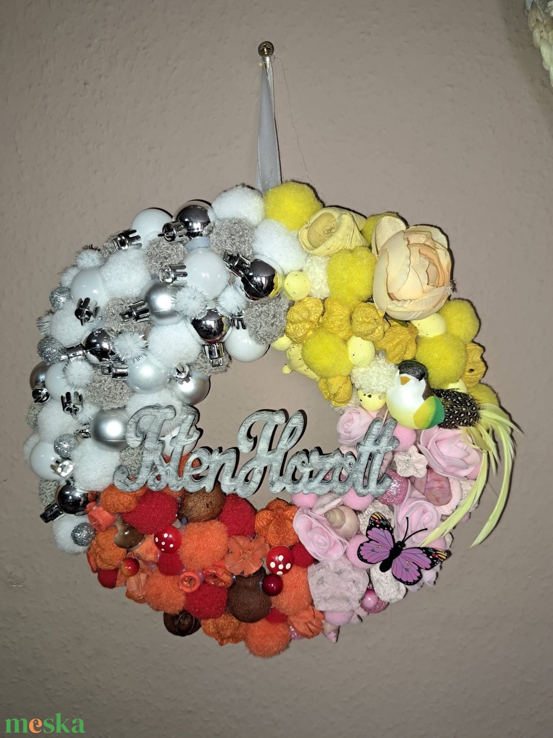 Négy évszak kopogtató - otthon & életmód - dekoráció - ajtó- és ablak dekoráció - ajtódísz & kopogtató - Meska.hu