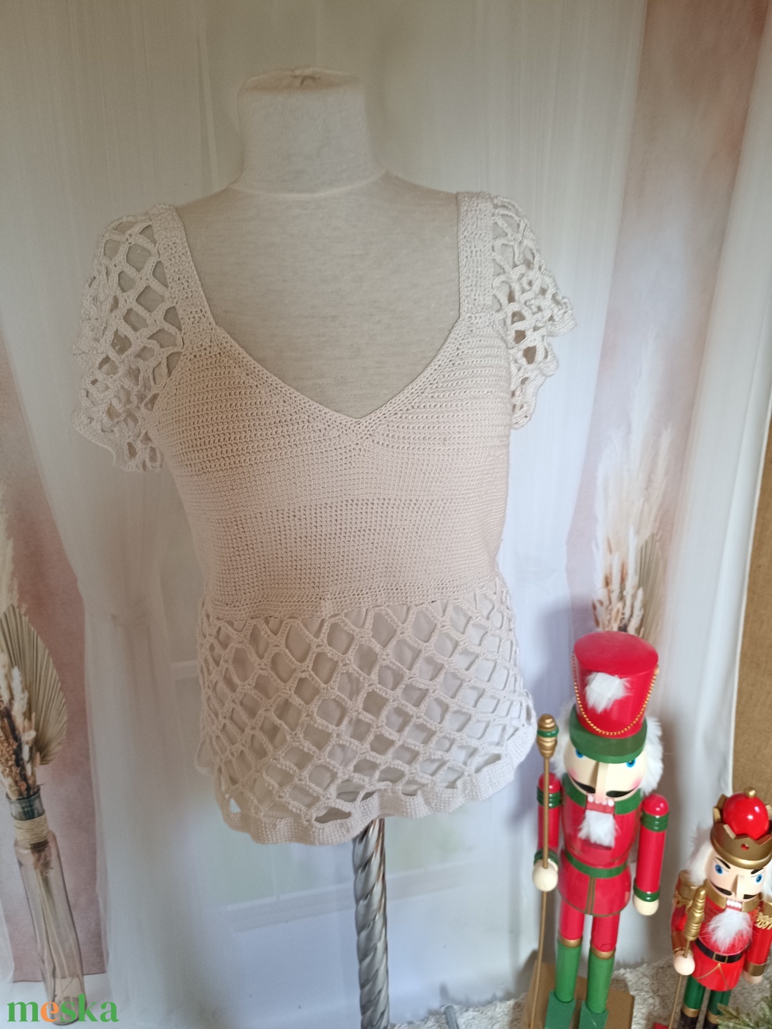 Horgolt s- L méretű egyedi felső, blúz . - ruha & divat - női ruha - póló, felső - Meska.hu