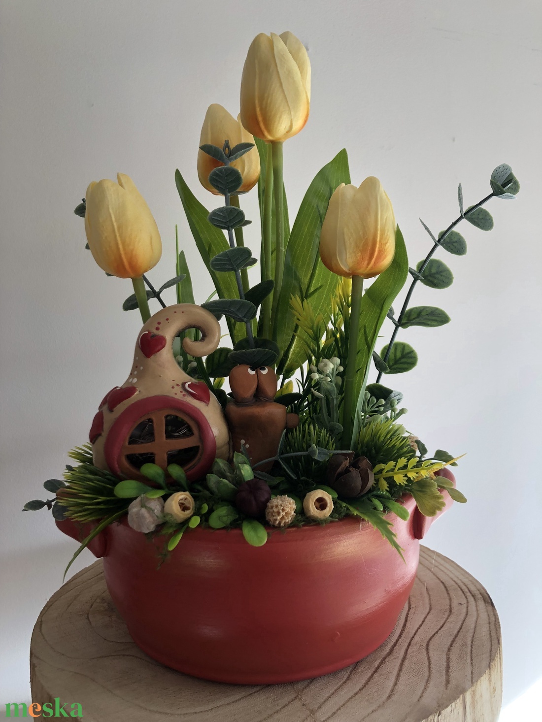 Csigás tavaszi asztaldísz - otthon & életmód - dekoráció - asztal és polc dekoráció - asztaldísz - Meska.hu