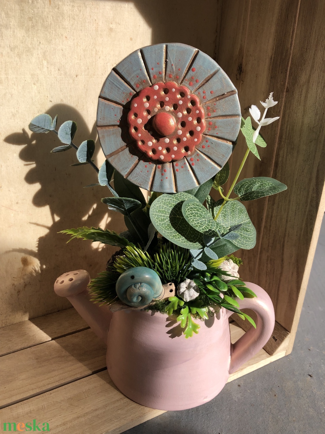 �Nyalóka virágos tavaszi asztaldísz - otthon & életmód - virágdekoráció - virágdíszek - virágdísz kaspóban - Meska.hu