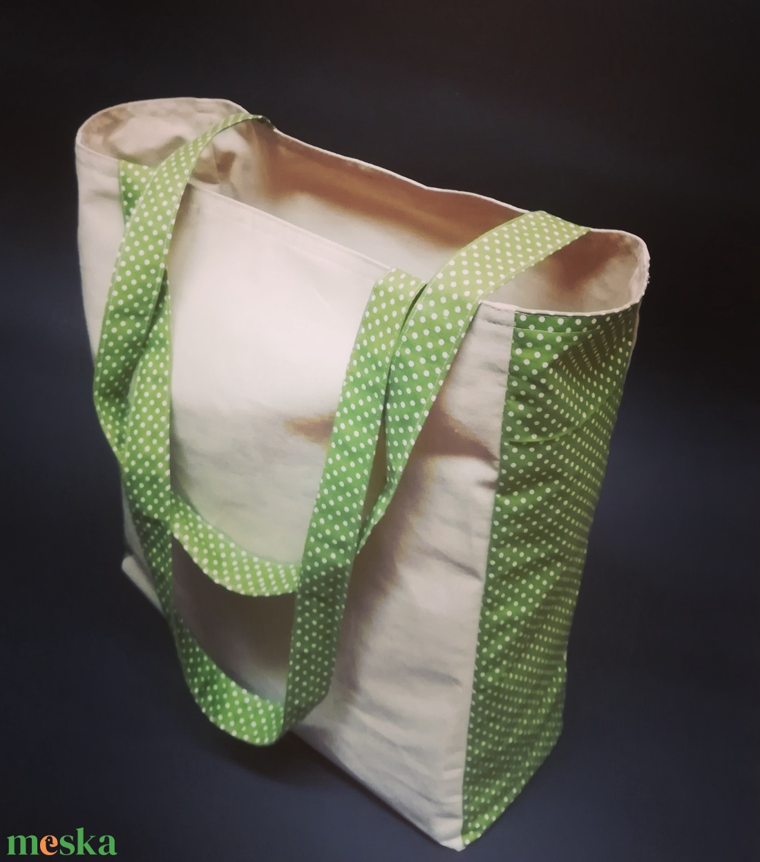 Zsebes bevásárlótáska - táska & tok - bevásárlás & shopper táska - shopper, textiltáska, szatyor - Meska.hu