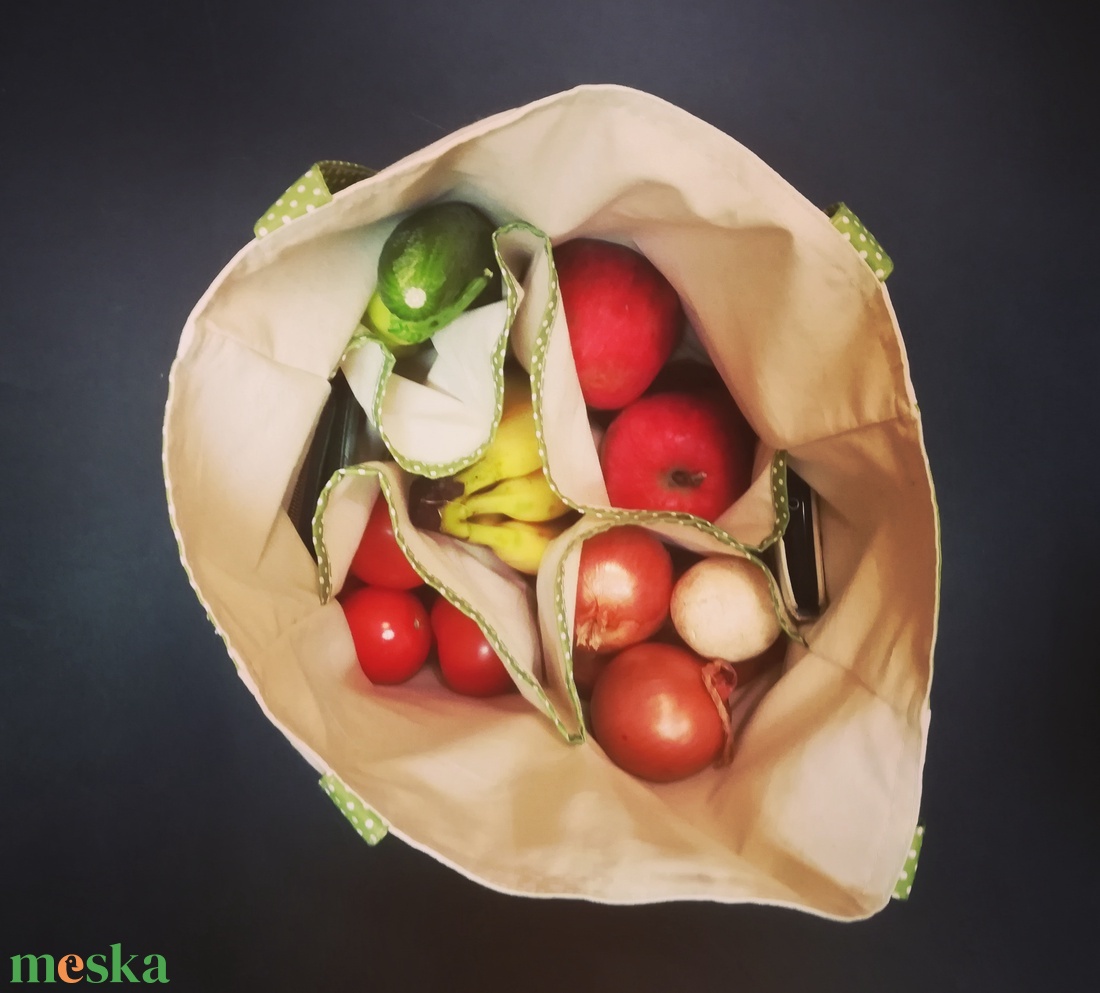 Zsebes bevásárlótáska - táska & tok - bevásárlás & shopper táska - shopper, textiltáska, szatyor - Meska.hu