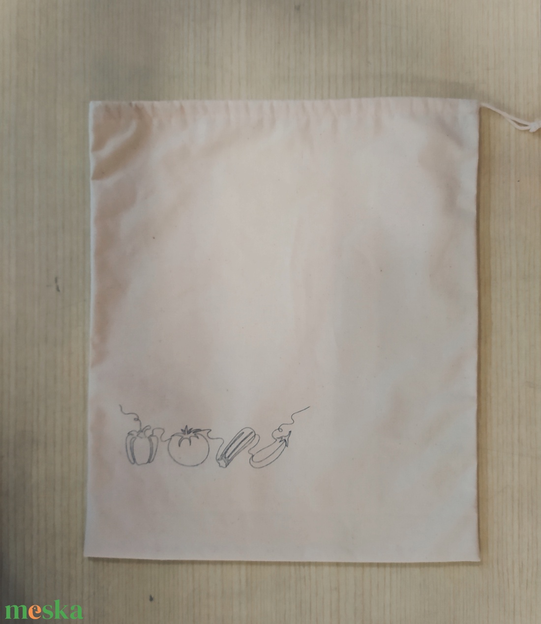 Natúr Textilzsák - L méret - táska & tok - bevásárlás & shopper táska - zöldség/gyümölcs zsák - Meska.hu