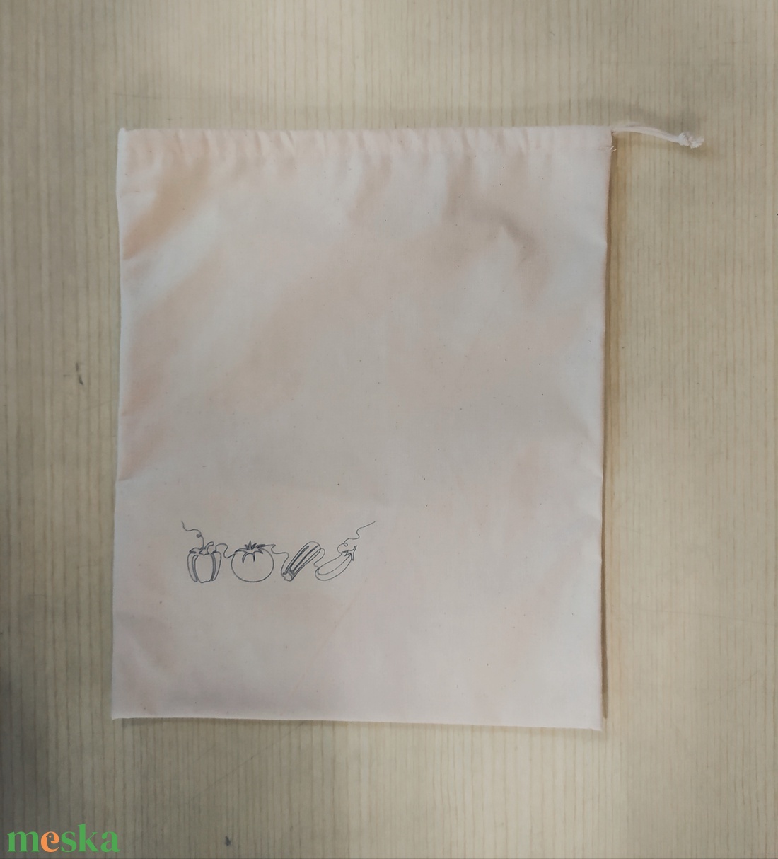 Natúr Textilzsák - M méret - táska & tok - bevásárlás & shopper táska - zöldség/gyümölcs zsák - Meska.hu