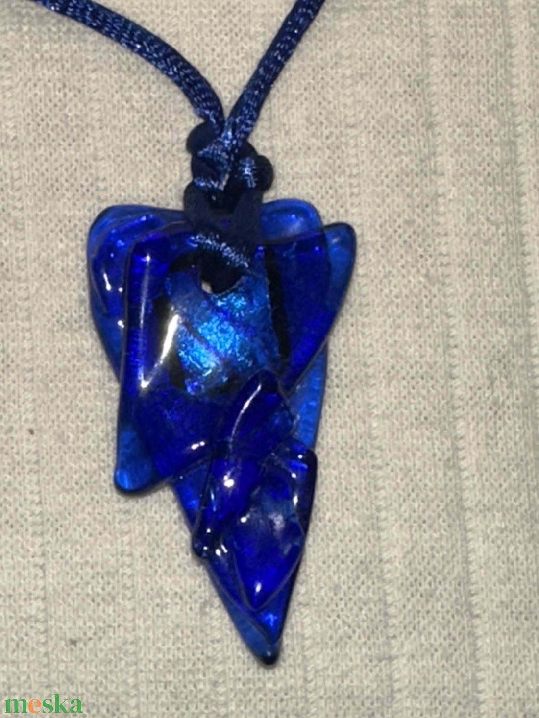  Kékes dichroic csillogás  kirákykék ragyogás egyedi formába öntve - ékszer - nyaklánc - medálos nyaklánc - Meska.hu