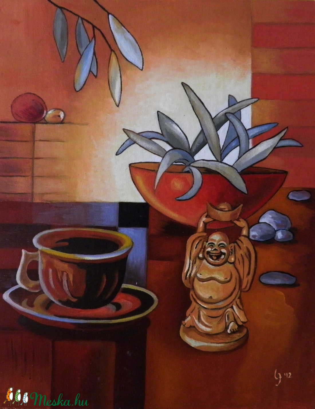 Buddha - művészet - festmény - olajfestmény - Meska.hu