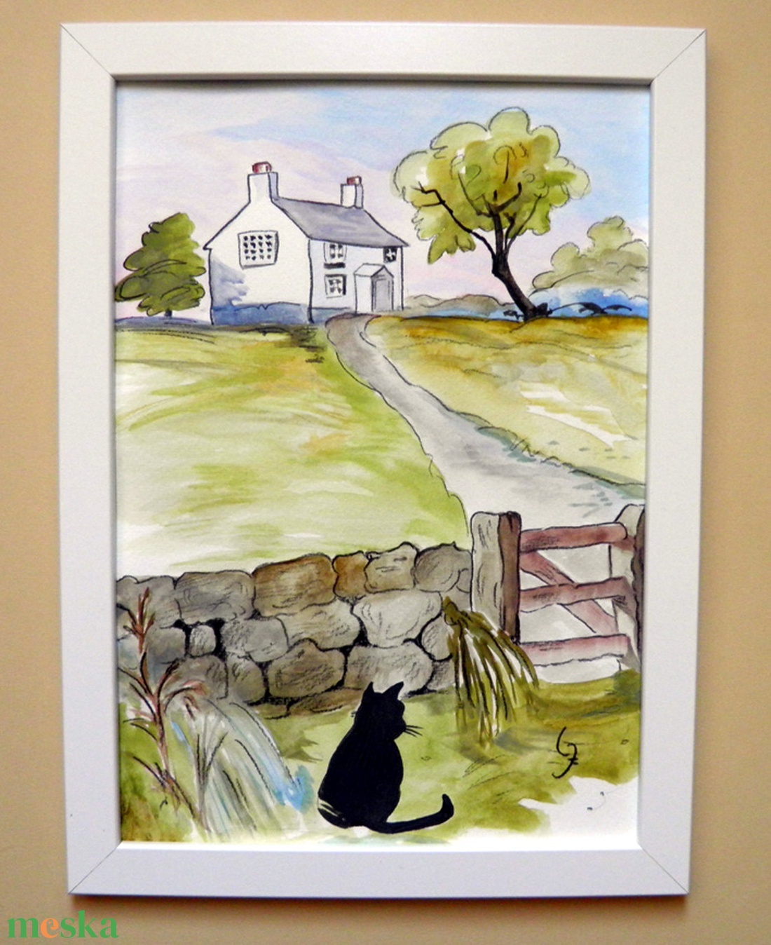 A macska - művészet - festmény - akvarell - Meska.hu