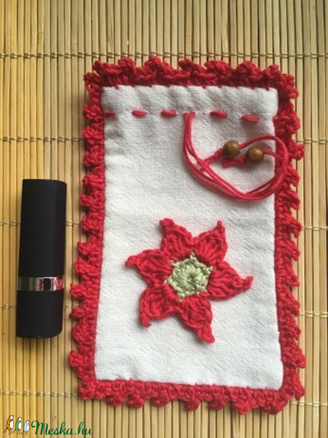 Karácsonyi vászontasak horgolt díszítéssel - karácsony - Meska.hu Karácsonyi vászontasak horgolt díszítéssel - karácsony - Meska.hu