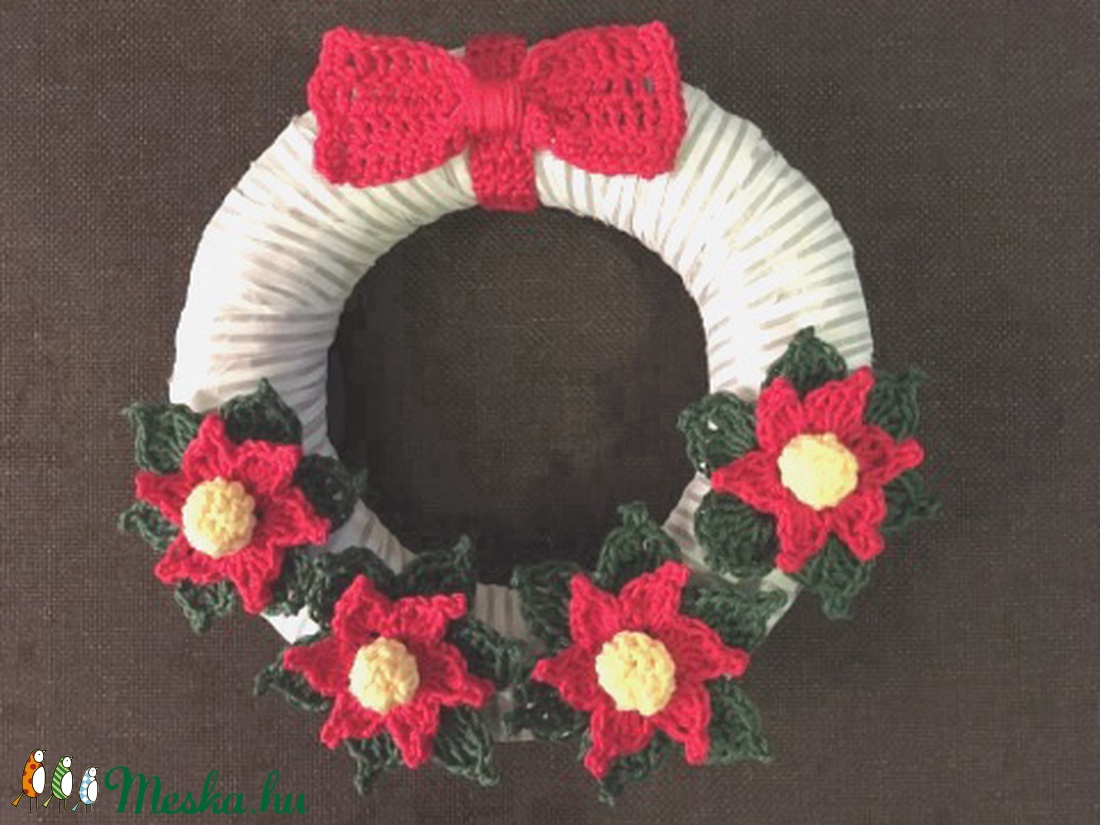 Adventi horgolt mikulásvirág kopogtató - otthon & lakás - dekoráció - ajtódísz & kopogtató - Meska.hu Adventi horgolt mikulásvirág kopogtató - otthon & lakás - dekoráció - ajtódísz & kopogtató - Meska.hu