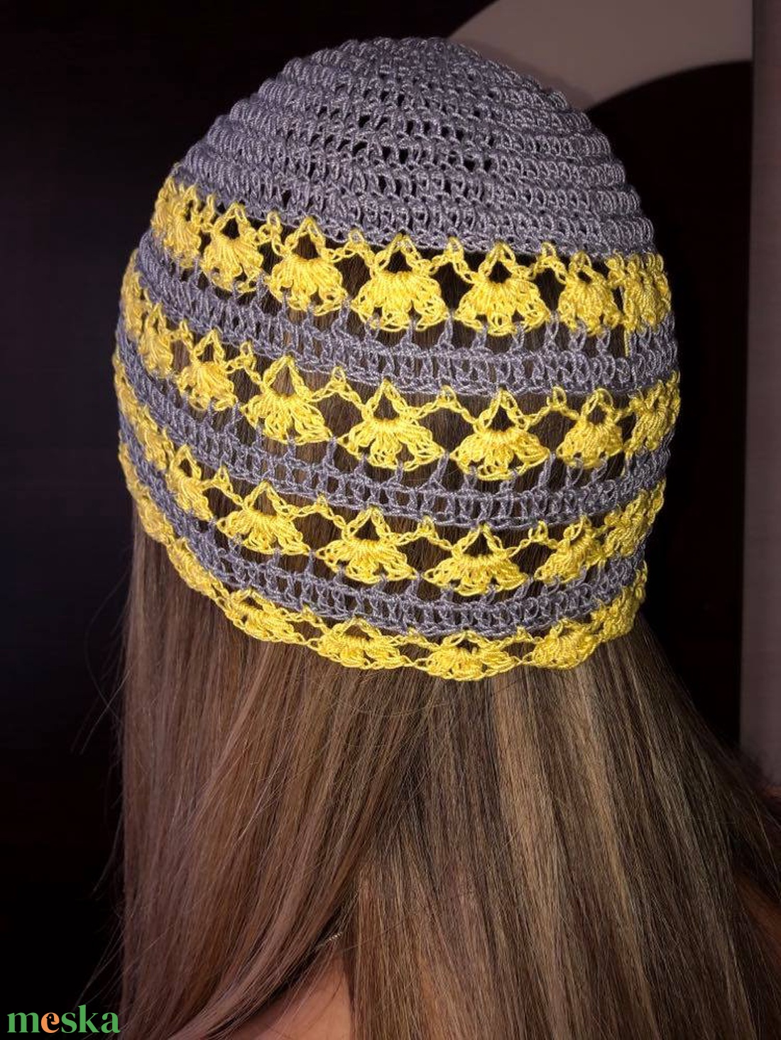 Horgolt vékonyabb beanie sapka/ szürke-sárga/ női S/M - ruha & divat - sál, sapka, kendő - sapka - Meska.hu Horgolt vékonyabb beanie sapka/ szürke-sárga/ női S/M - ruha & divat - sál, sapka, kendő - sapka - Meska.hu