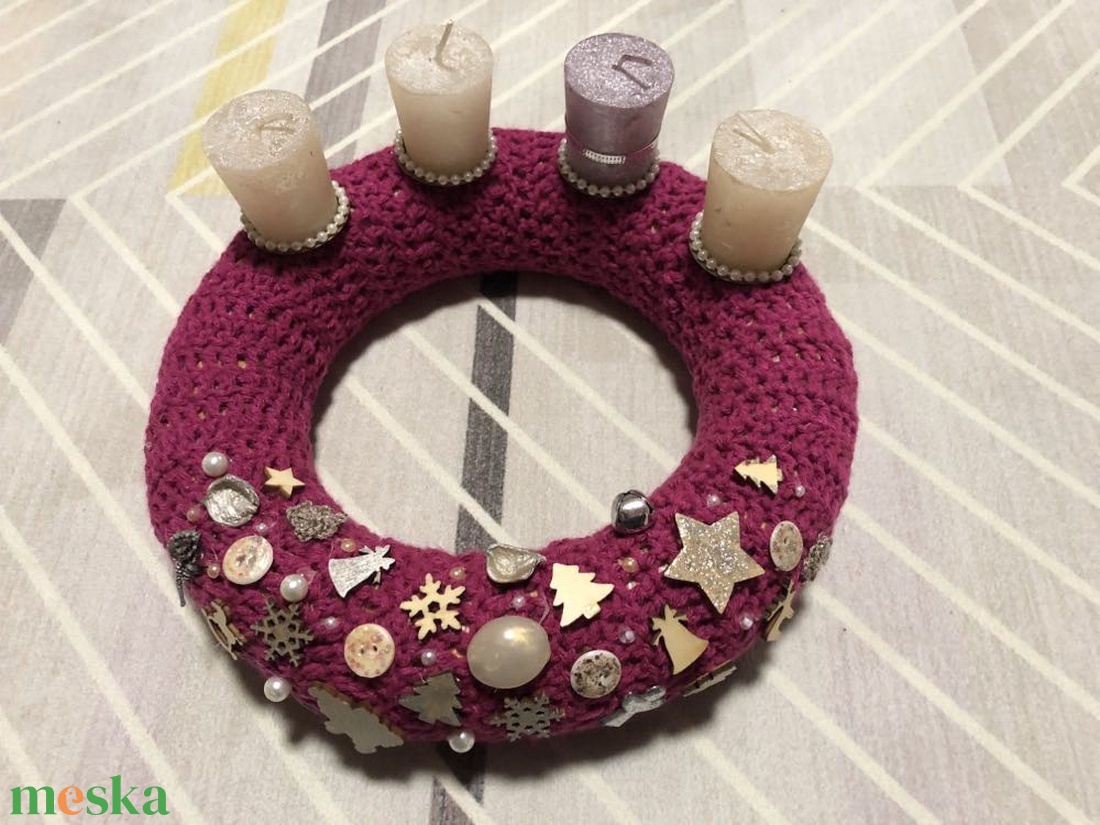 Adventi koszorú pink - karácsony - adventi díszek - adventi koszorú - Meska.hu Adventi koszorú pink - karácsony - adventi díszek - adventi koszorú - Meska.hu