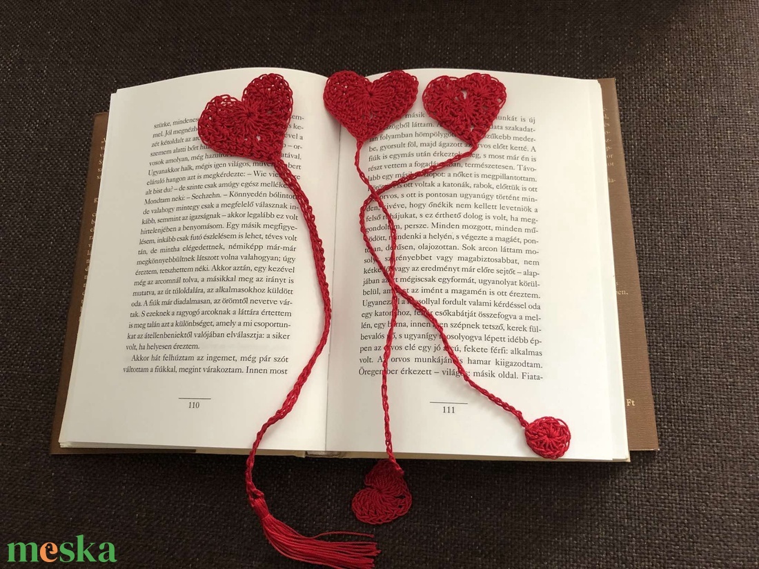 Szívecskés könyvjelző 3db 'valentin' - könyv & zene - könyvjelző - Meska.hu