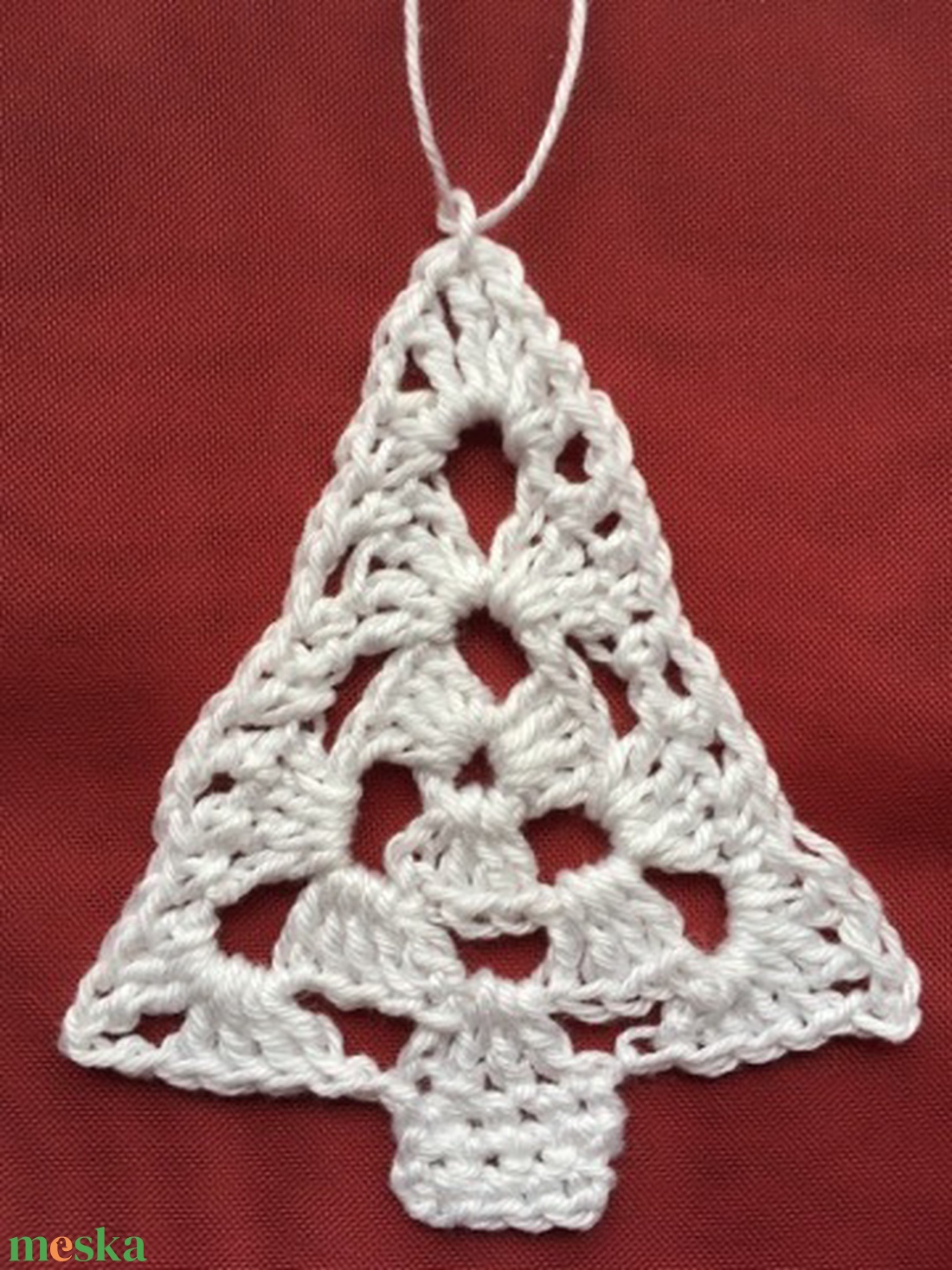 Horgolt karácsonyfa függődísz - karácsony - karácsonyi lakásdekoráció - karácsonyfadíszek - Meska.hu