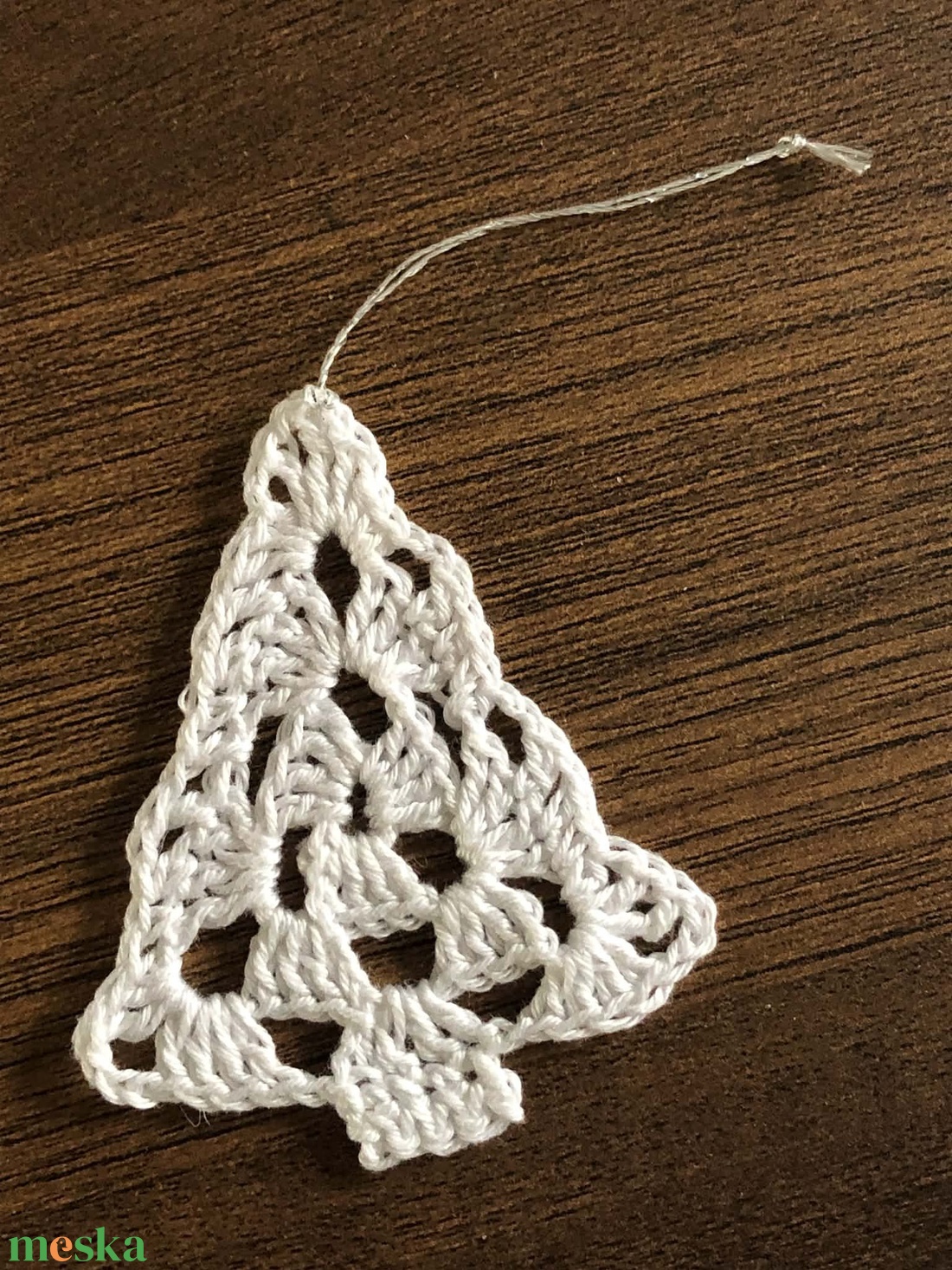 Horgolt karácsonyfa függődísz - karácsony - karácsonyi lakásdekoráció - karácsonyfadíszek - Meska.hu