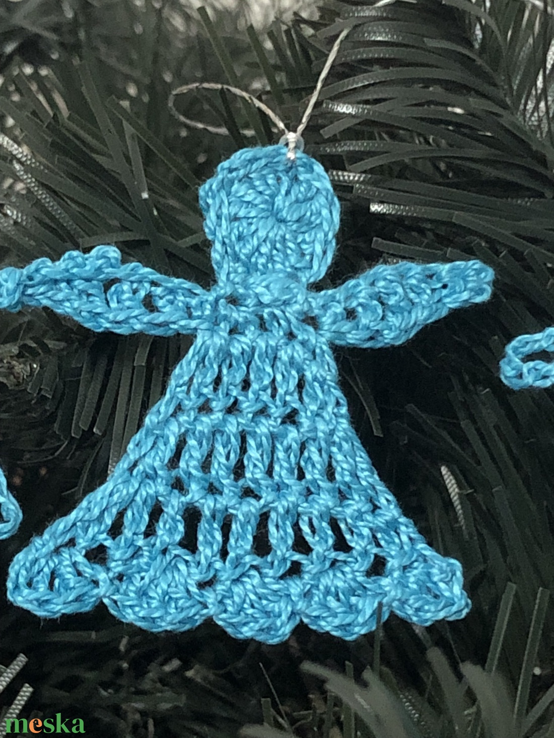 Türkiz karácsonyi függő dísz - karácsony - karácsonyi lakásdekoráció - karácsonyfadíszek - Meska.hu