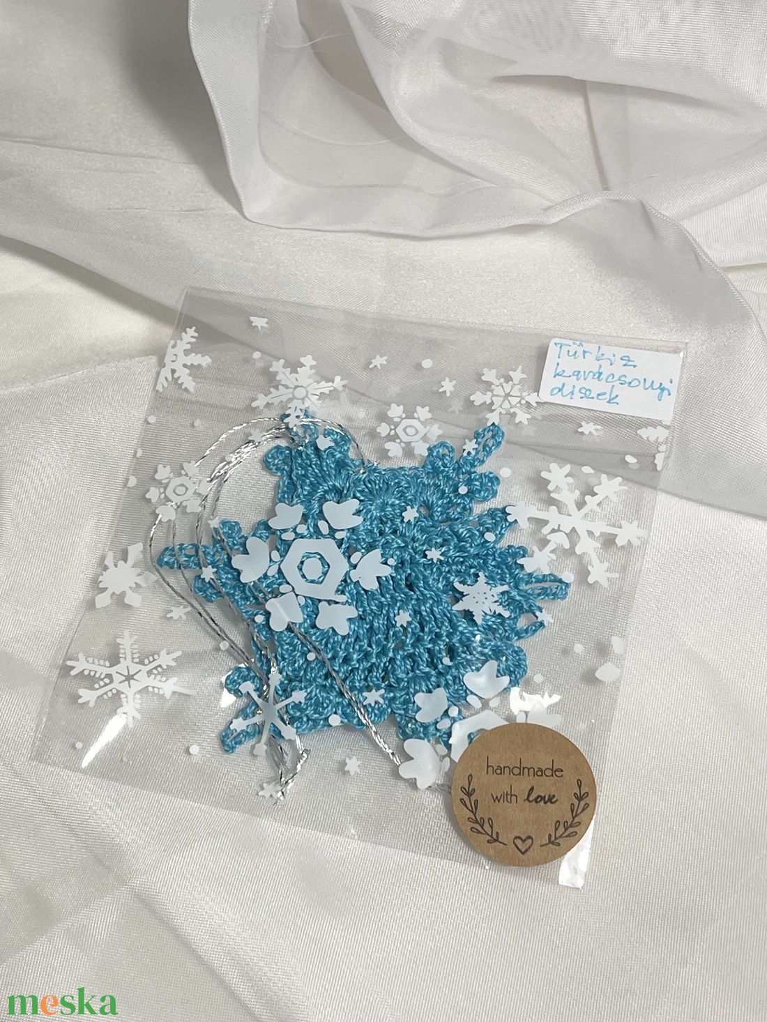 Türkiz karácsonyi függő dísz - karácsony - karácsonyi lakásdekoráció - karácsonyfadíszek - Meska.hu