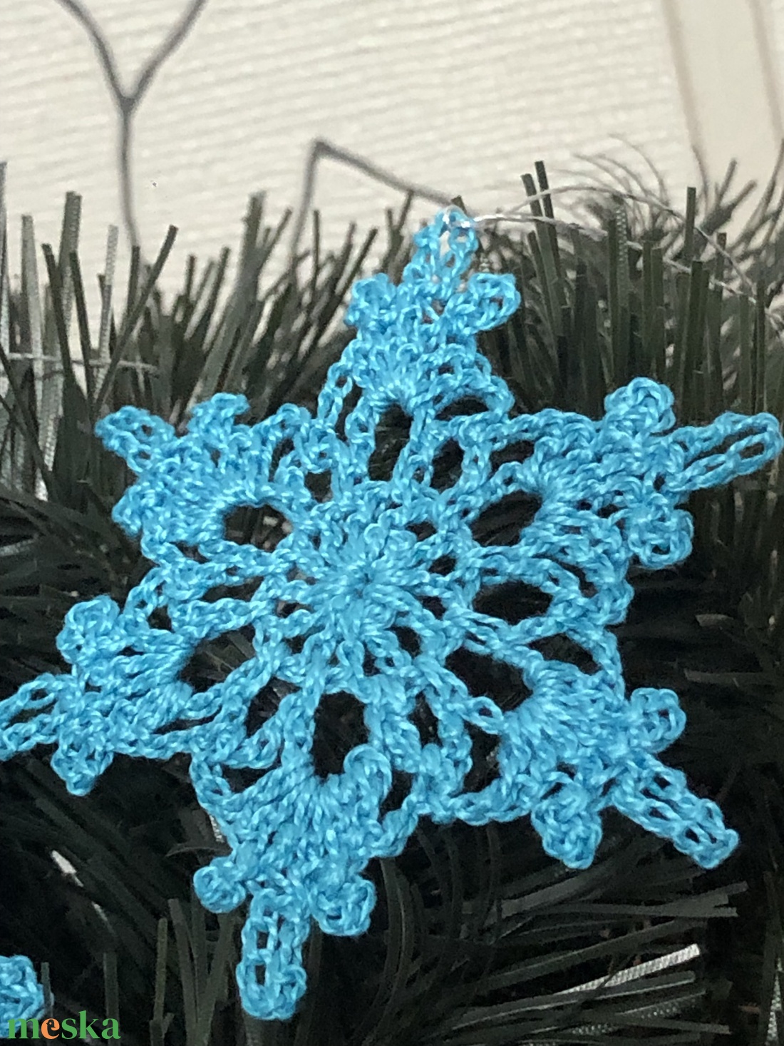 Türkiz karácsonyi függő dísz - karácsony - karácsonyi lakásdekoráció - karácsonyfadíszek - Meska.hu