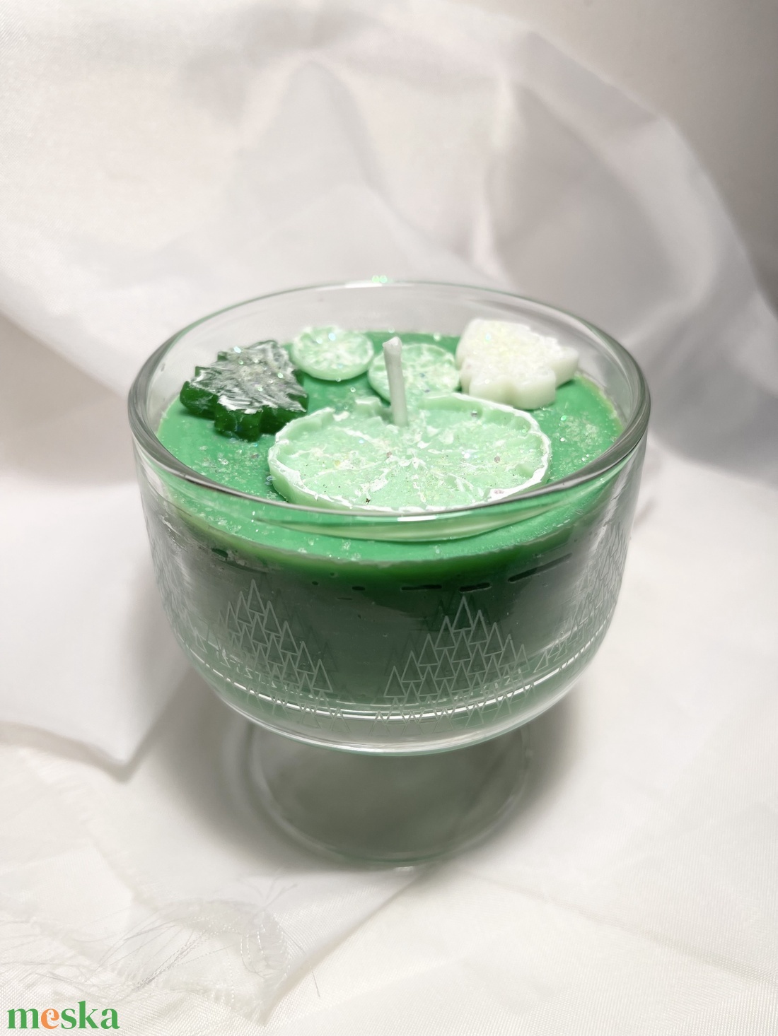 Illatgyertya lime-kókusz koktél - karácsony - karácsonyi lakásdekoráció - karácsonyi illatgyertya, mécses - Meska.hu