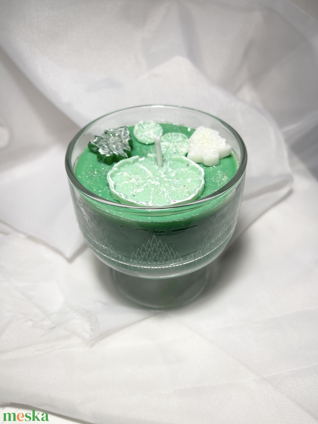 Illatgyertya lime-kókusz koktél - karácsony - karácsonyi lakásdekoráció - karácsonyi illatgyertya, mécses - Meska.hu