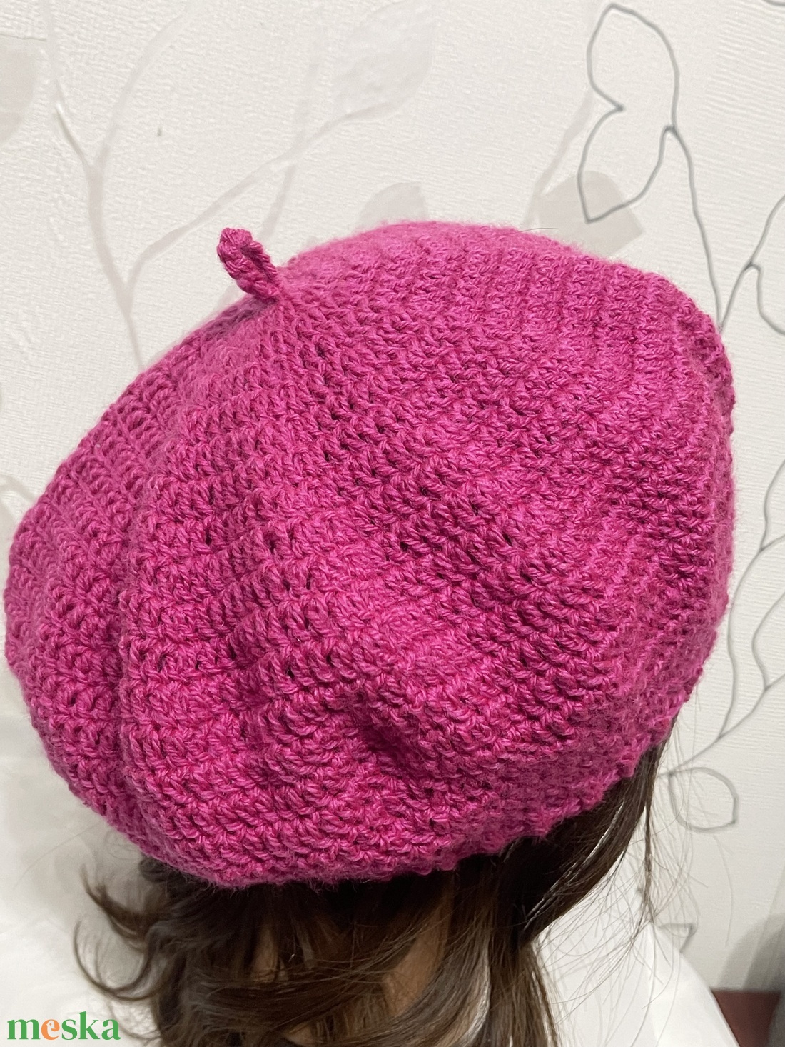 Fuxia barett  - ruha & divat - sál, sapka, kendő - sapka - Meska.hu