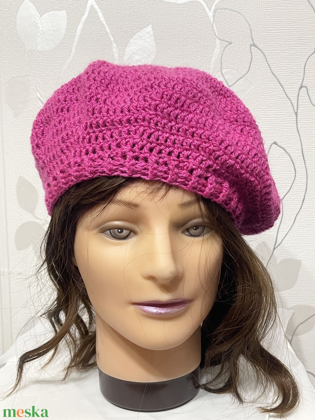 Fuxia barett  - ruha & divat - sál, sapka, kendő - sapka - Meska.hu