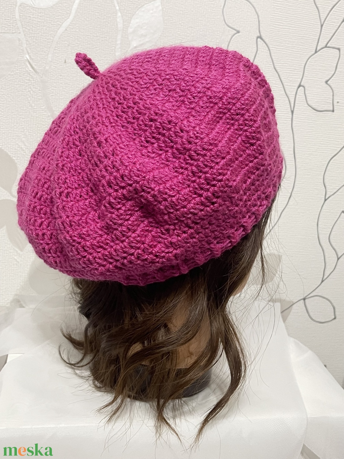Fuxia barett  - ruha & divat - sál, sapka, kendő - sapka - Meska.hu