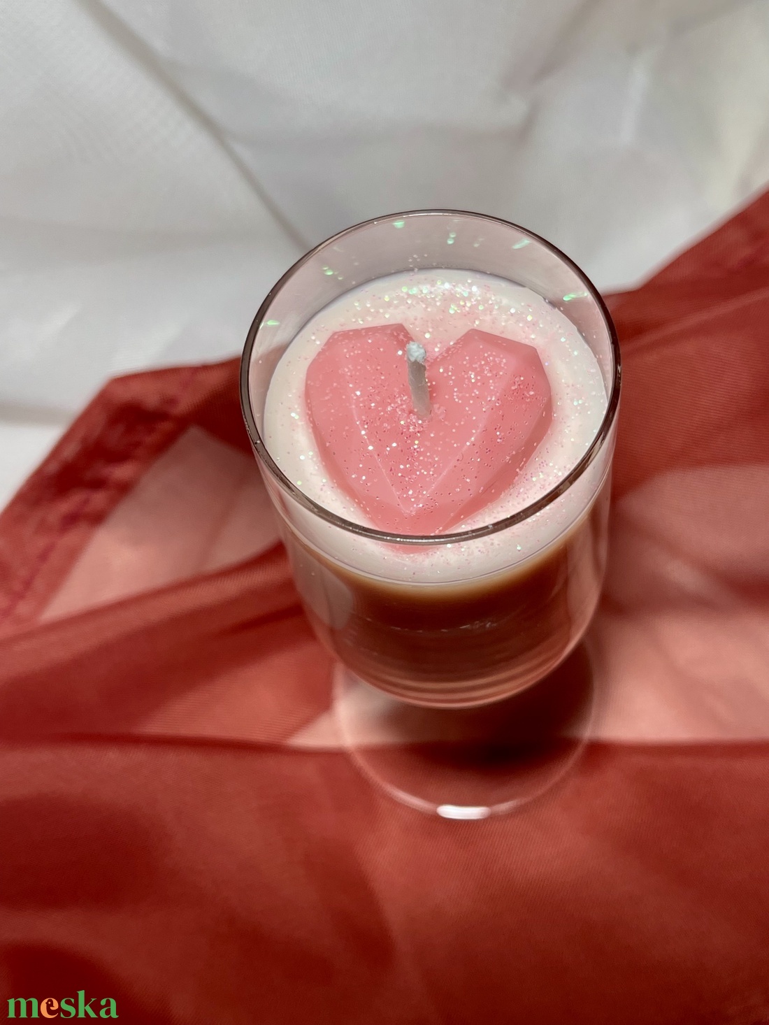 Szójaviasz illatgyertya szívecskével - otthon & életmód - gyertya, illat, aroma - gyertya - Meska.hu