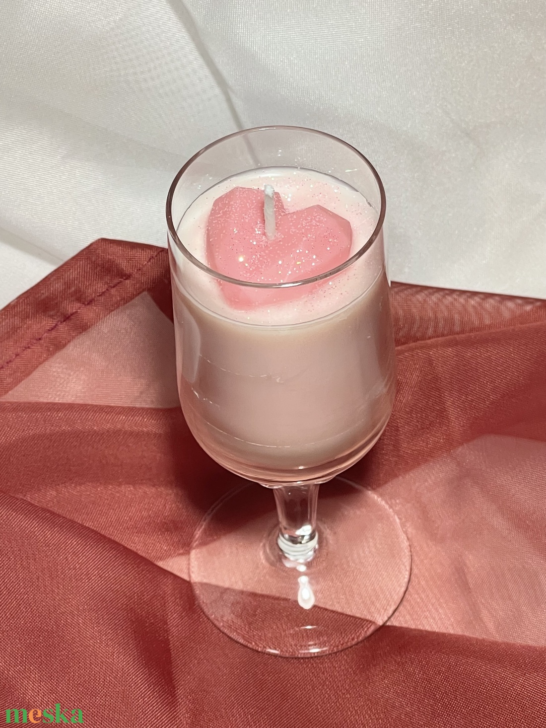 Szójaviasz illatgyertya szívecskével - otthon & életmód - gyertya, illat, aroma - gyertya - Meska.hu